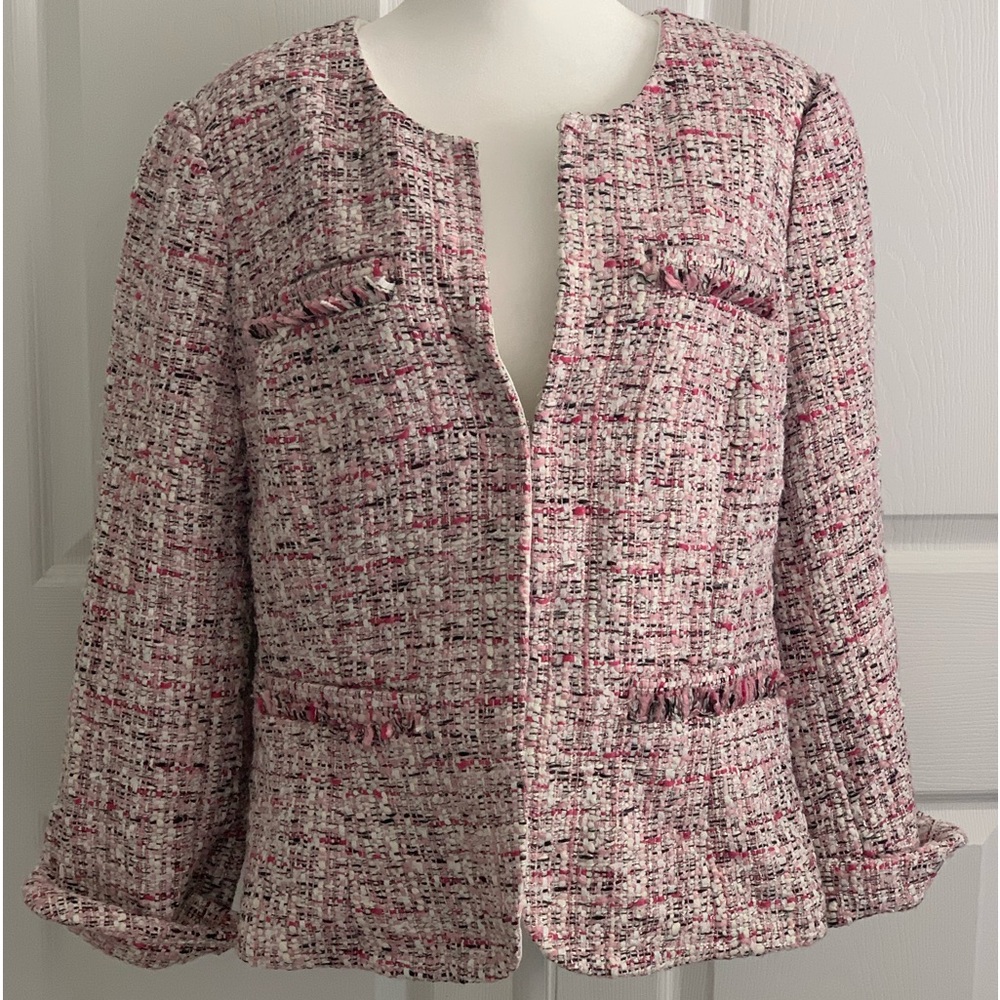 White House Black Market Textured Pink Blazer